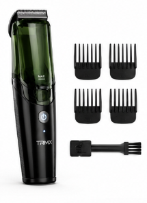 Cordless Men Beard Trimmer Rechargeable Electric Shaver Vacuum Hair Clipper For Mustache Sideburns Waterproof Shaving Machine